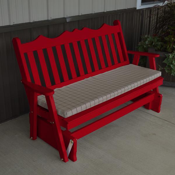 A &amp; L Furniture Yellow Pine Royal English Deluxe Glider Gliders 4ft / Tractor Red