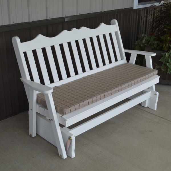 A &amp; L Furniture Yellow Pine Royal English Deluxe Glider Gliders 4ft / White