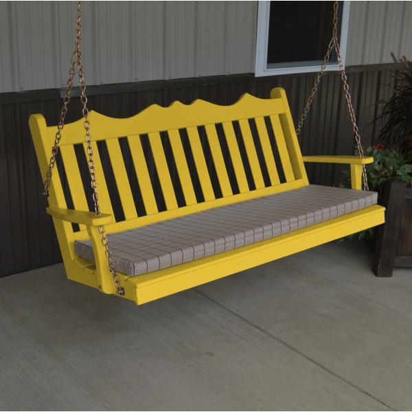 A &amp; L Furniture Yellow Pine Royal English Garden Swing Swings 4ft / Unfinished