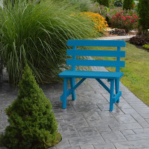 A & L Furniture Yellow Pine Traditional Backed Bench Size 5ft, 6ft, 8ft Garden Benches 5ft / Unfinished