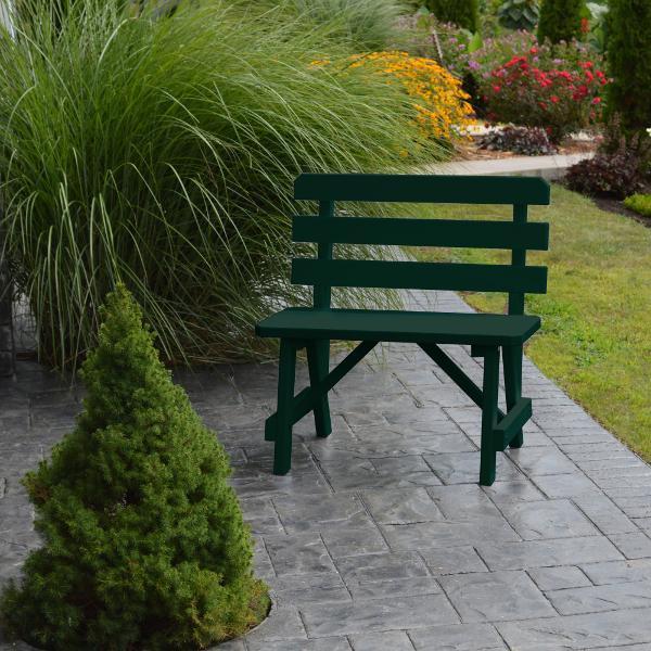 A &amp; L Furniture Yellow Pine Traditional Backed Bench Size 5ft, 6ft, 8ft Garden Benches 5ft / Unfinished
