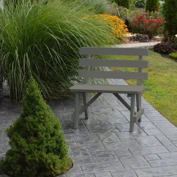 A &amp; L Furniture Yellow Pine Traditional Backed Bench Size 5ft, 6ft, 8ft Garden Benches 5ft / Unfinished