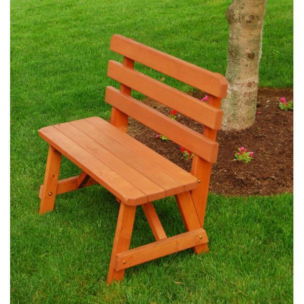 A &amp; L Furniture Yellow Pine Traditional Backed Bench Size 5ft, 6ft, 8ft Garden Benches 5ft / Unfinished
