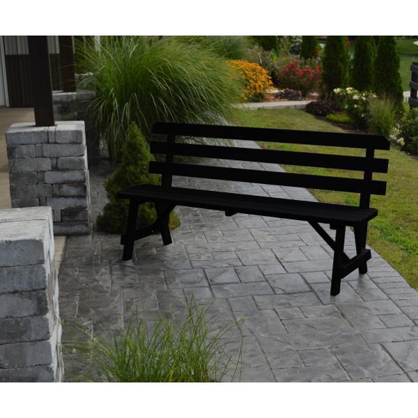 A &amp; L Furniture Yellow Pine Traditional Backed Bench Size 5ft, 6ft, 8ft Garden Benches 5ft / Unfinished