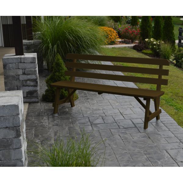 A &amp; L Furniture Yellow Pine Traditional Backed Bench Size 5ft, 6ft, 8ft Garden Benches 5ft / Unfinished