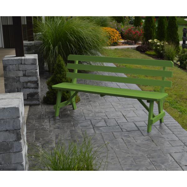 A &amp; L Furniture Yellow Pine Traditional Backed Bench Size 5ft, 6ft, 8ft Garden Benches 5ft / Unfinished