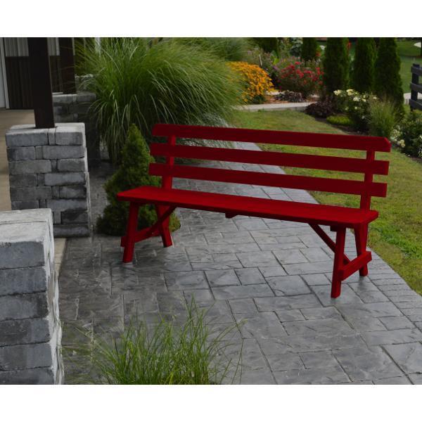 A &amp; L Furniture Yellow Pine Traditional Backed Bench Size 5ft, 6ft, 8ft Garden Benches 5ft / Unfinished