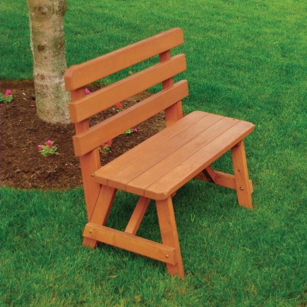 A &amp; L Furniture Yellow Pine Traditional Backed Bench Size 5ft, 6ft, 8ft Garden Benches 5ft / Unfinished