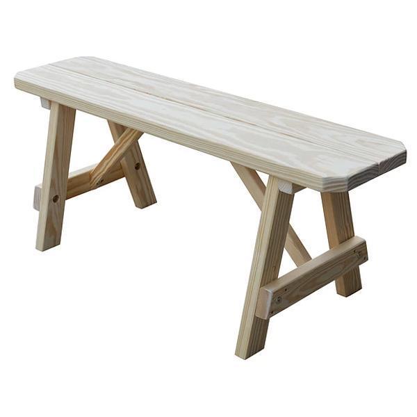 A &amp; L Furniture Yellow Pine Traditional Bench Picnic Bench 2ft / Unfinished