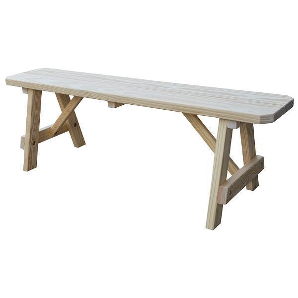 A &amp; L Furniture Yellow Pine Traditional Bench Picnic Bench 2ft / Unfinished