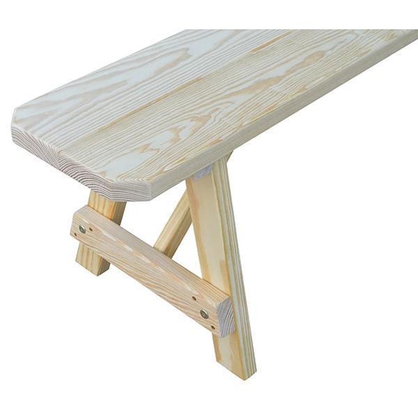 A &amp; L Furniture Yellow Pine Traditional Bench – Size 5ft, 6ft, 8ft Picnic Bench 5ft / Unfinished