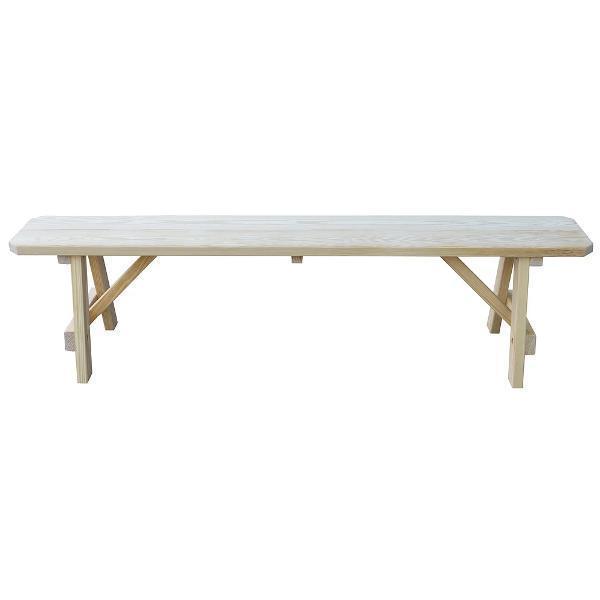 A &amp; L Furniture Yellow Pine Traditional Bench – Size 5ft, 6ft, 8ft Picnic Bench 5ft / Unfinished