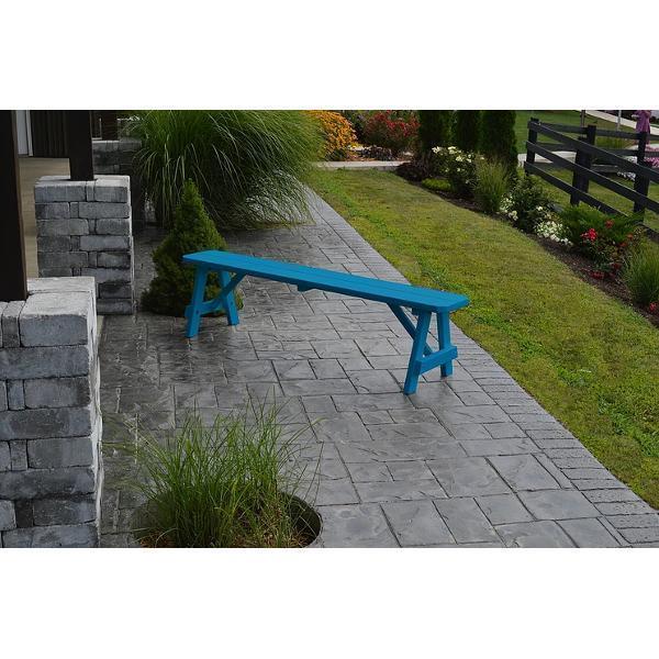 A &amp; L Furniture Yellow Pine Traditional Bench – Size 5ft, 6ft, 8ft Picnic Bench 5ft / Unfinished