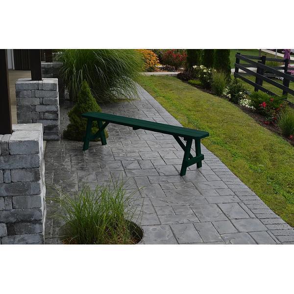 A &amp; L Furniture Yellow Pine Traditional Bench – Size 5ft, 6ft, 8ft Picnic Bench 5ft / Unfinished