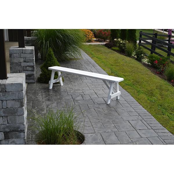 A &amp; L Furniture Yellow Pine Traditional Bench – Size 5ft, 6ft, 8ft Picnic Bench 5ft / Unfinished