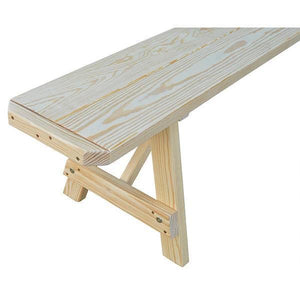 A & L Furniture Yellow Pine Traditional Bench – Size 5ft, 6ft, 8ft Picnic Bench 5ft / Unfinished