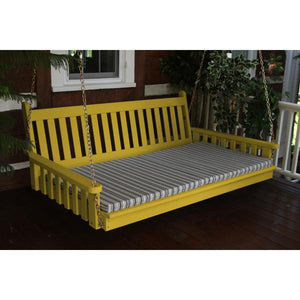 A & L Furniture Yellow Pine Traditional English Swing Bed Swing Beds 4ft / Unfinished / No