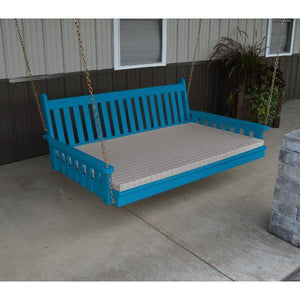 A & L Furniture Yellow Pine Traditional English Swing Bed Swing Beds 4ft / Unfinished / No