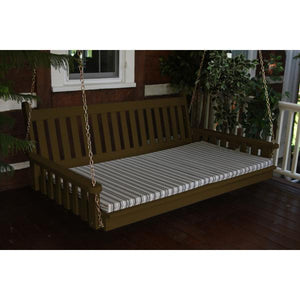 A & L Furniture Yellow Pine Traditional English Swing Bed Swing Beds 4ft / Unfinished / No