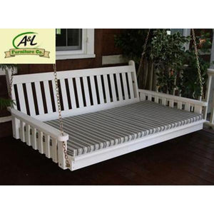 A & L Furniture Yellow Pine Traditional English Swing Bed Swing Beds 4ft / Unfinished / No