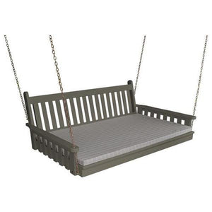 A & L Furniture Yellow Pine Traditional English Swing Bed Swing Beds 4ft / Unfinished / No