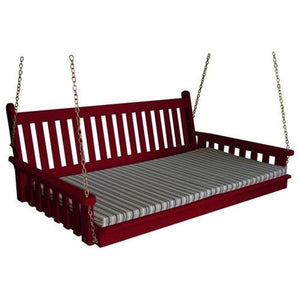 A & L Furniture Yellow Pine Traditional English Swing Bed Swing Beds 4ft / Unfinished / No