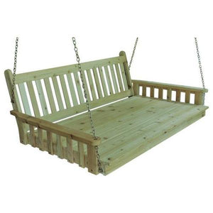A & L Furniture Yellow Pine Traditional English Swing Bed Swing Beds 4ft / Unfinished / No