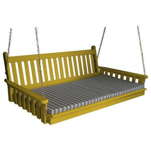 A & L Furniture Yellow Pine Traditional English Swing Bed Swing Beds 4ft / Unfinished / No