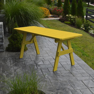 A & L Furniture Yellow Pine Traditional Table Only – Size 4ft and 5ft Table 4ft / Canary Yellow / No