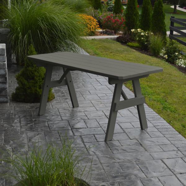 A &amp; L Furniture Yellow Pine Traditional Table Only – Size 4ft and 5ft Table 4ft / Olive Gray / No