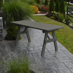 A & L Furniture Yellow Pine Traditional Table Only – Size 4ft and 5ft Table 4ft / Olive Gray / No