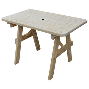 A & L Furniture Yellow Pine Traditional Table Only – Size 4ft and 5ft Table 4ft / Unfinished / No