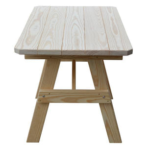 A & L Furniture Yellow Pine Traditional Table Only – Size 4ft and 5ft Table 4ft / Unfinished / No