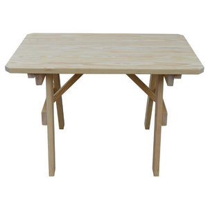 A & L Furniture Yellow Pine Traditional Table Only – Size 4ft and 5ft Table 4ft / Unfinished / No