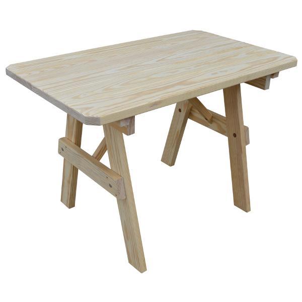 A &amp; L Furniture Yellow Pine Traditional Table Only – Size 4ft and 5ft Table 4ft / Unfinished / No