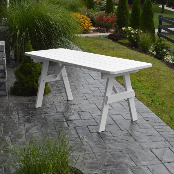A &amp; L Furniture Yellow Pine Traditional Table Only – Size 4ft and 5ft Table 4ft / White / No