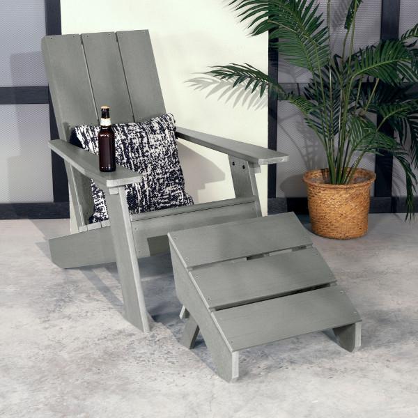 Adirondack 1 Barcelona Modern Chair With 1 Folding Ottoman Conversation Set