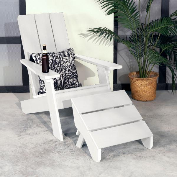 Adirondack 1 Barcelona Modern Chair With 1 Folding Ottoman Conversation Set