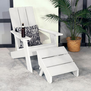 Adirondack 1 Barcelona Modern Chair With 1 Folding Ottoman Conversation Set
