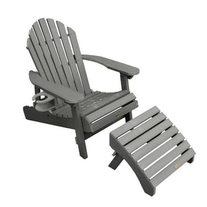 Adirondack 1 Hamilton Folding & Reclining Outdoor Chair with 1 Ottoman & 1 Easy-add Cup Holder Conversation Set