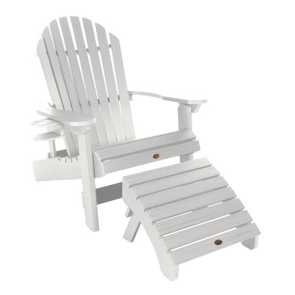 Adirondack 1 King Hamilton Folding and Reclining Chair with 1 Folding Ottoman and 1 Cupholder Conversation Set