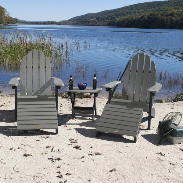 Adirondack 2 Essential Chairs with Folding Side Table &amp; 2 Folding Ottomans Adirondack Chair