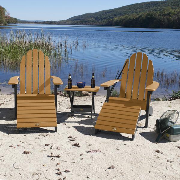 Adirondack 2 Essential Chairs with Folding Side Table &amp; 2 Folding Ottomans Adirondack Chair
