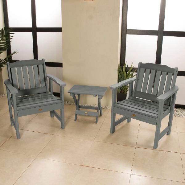 Adirondack 2 Lehigh Garden Chairs with Folding Side Table Conversation Set
