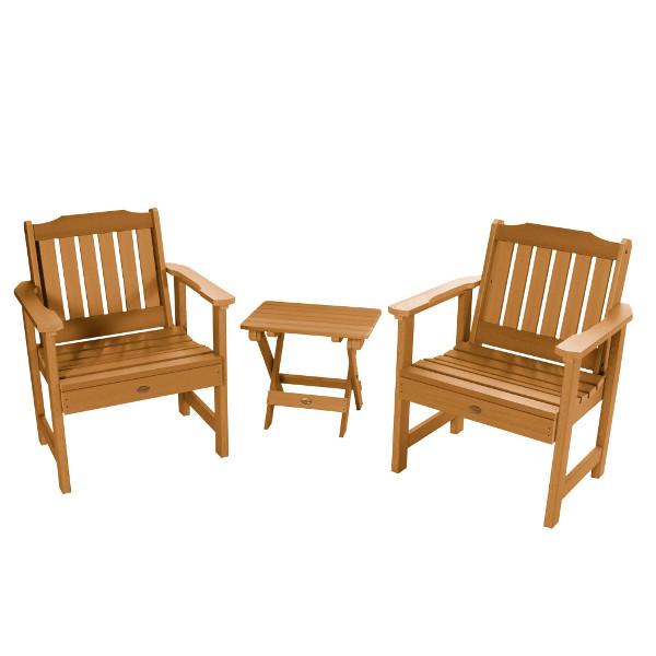 Adirondack 2 Lehigh Garden Chairs with Folding Side Table Conversation Set