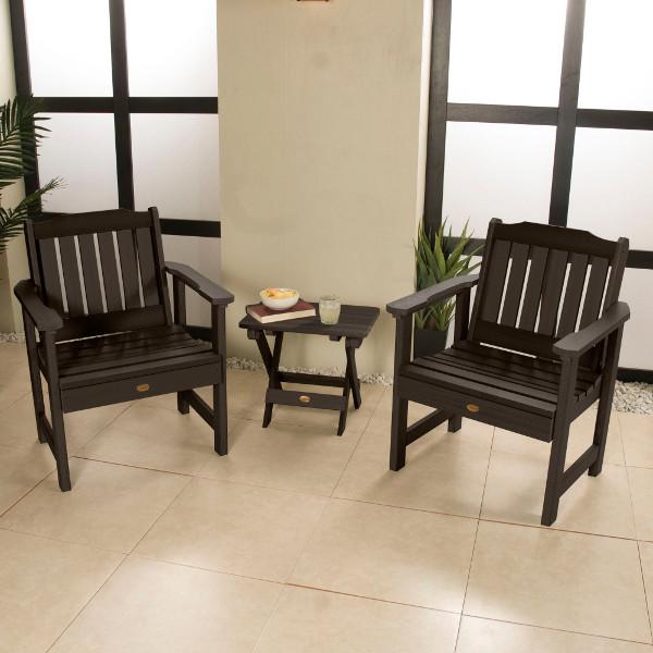 Adirondack 2 Lehigh Garden Chairs with Folding Side Table Conversation Set