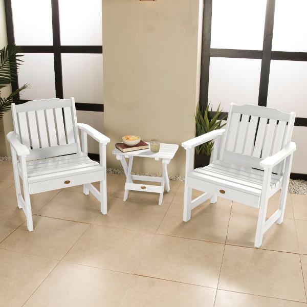 Adirondack 2 Lehigh Garden Chairs with Folding Side Table Conversation Set