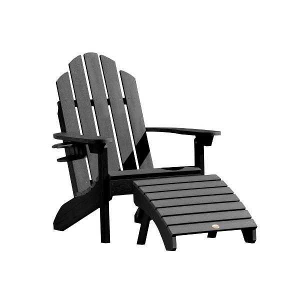 Adirondack Classic Westport Chair with Cup Holder &amp; Folding Ottoman - The Charming Bench Company