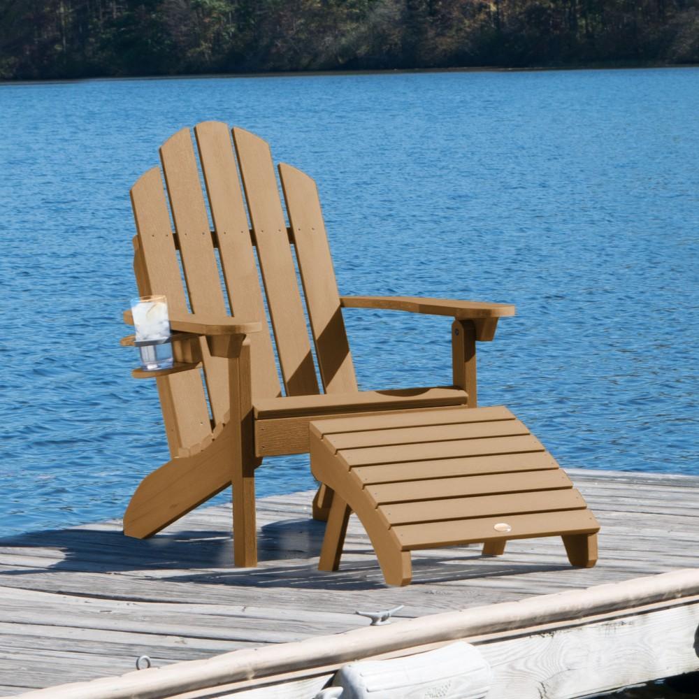 Adirondack Classic Westport Chair with Cup Holder &amp; Folding Ottoman - The Charming Bench Company