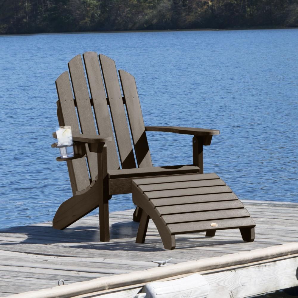 Adirondack Classic Westport Chair with Cup Holder &amp; Folding Ottoman - The Charming Bench Company